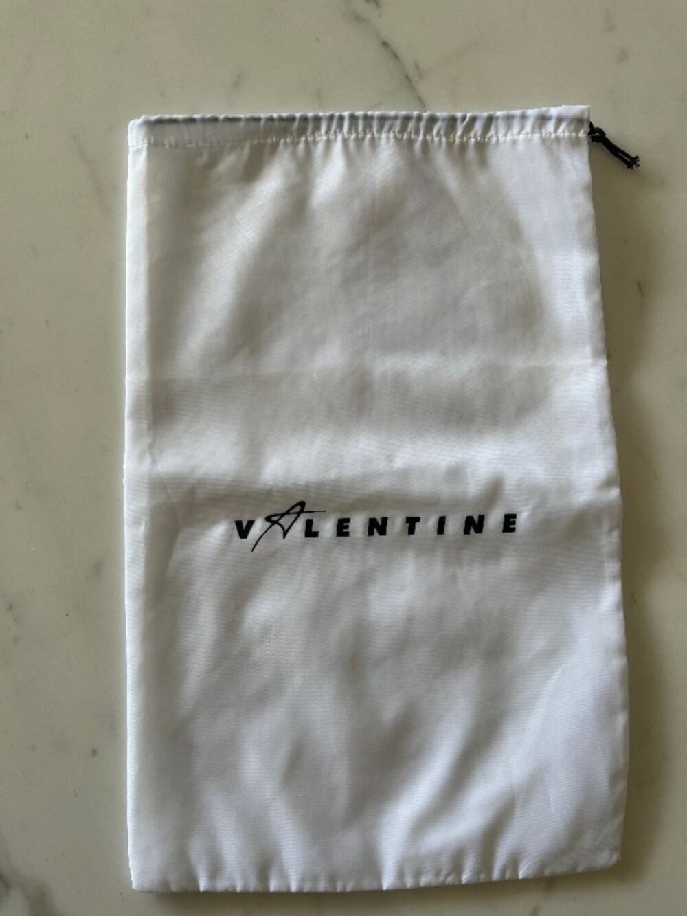 Valentine White Nylon Dust Bag with Draw String at Top